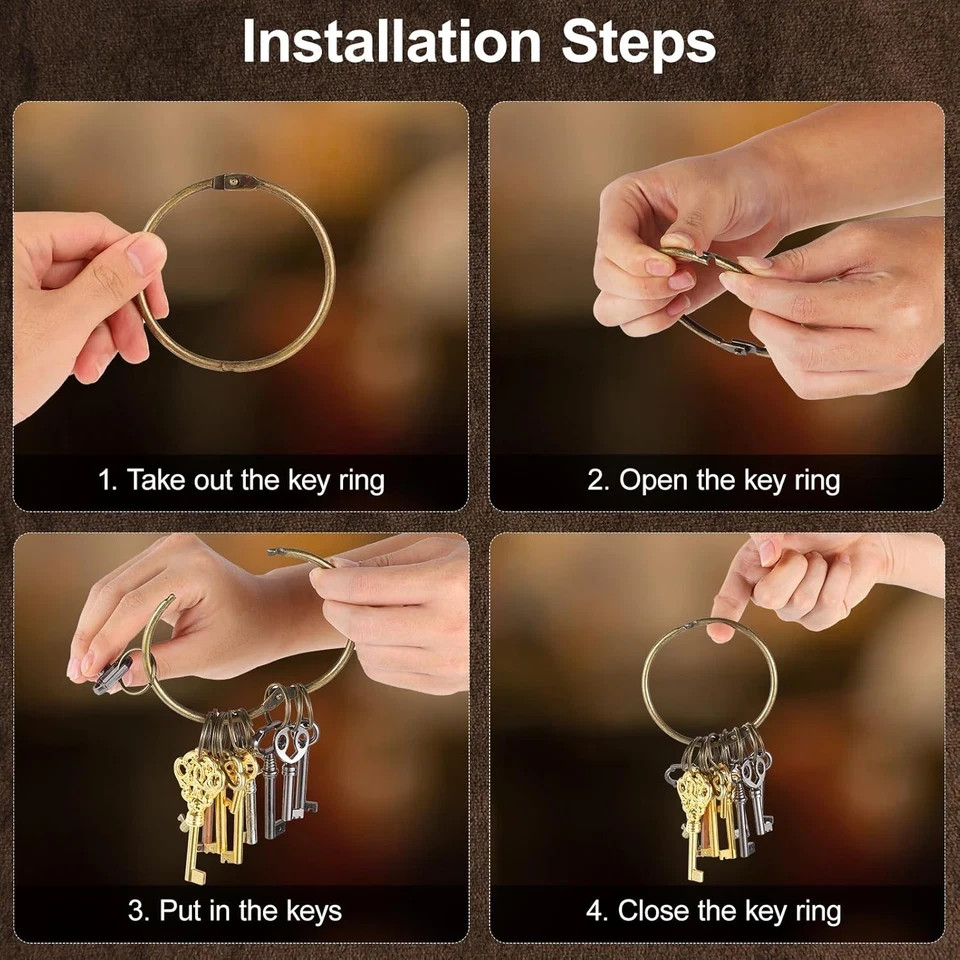 12PCS Hollow Barrel Skeleton Key Set for Vintage Furniture Cabinet Locks
