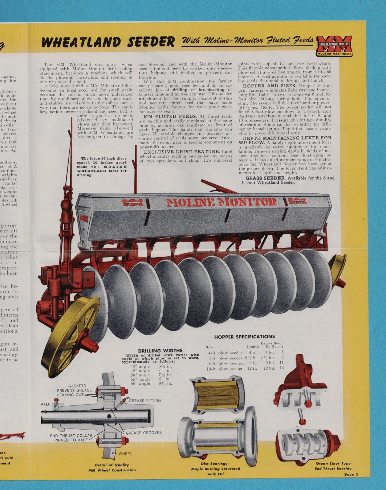 MINNEAPOLIS-MOLINE TRACTOR DISC PLOWS 8 PAGE BROCHURE 86564-K 11-49