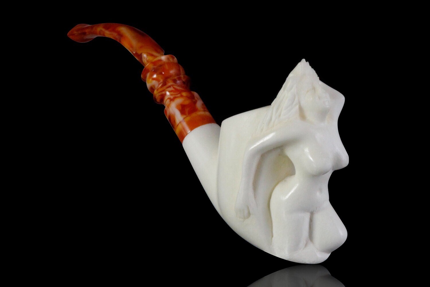 Nude Lady Smoking Pipe Block Meerschaum-NEW Handmade W Custom Fitted Case#768