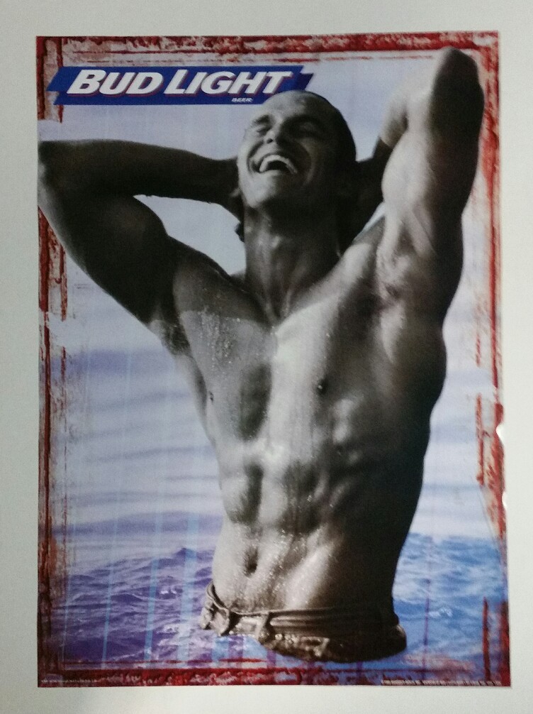 NEW Budweiser Bud Light Beer Poster 20×28 Sexy Bar Guy Male Beer Gay Interest