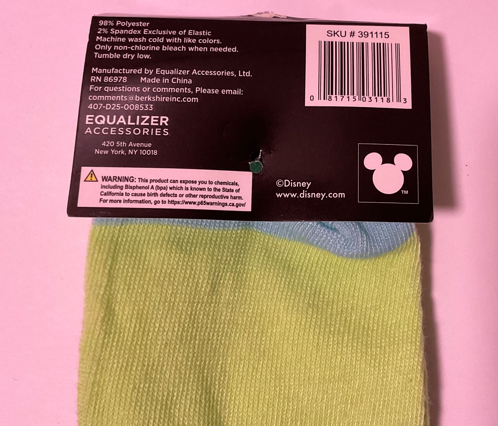 NWT Official Licensed Disney Tinkerbell Crew Socks Adult Size9-13 Tinker Bell🧚