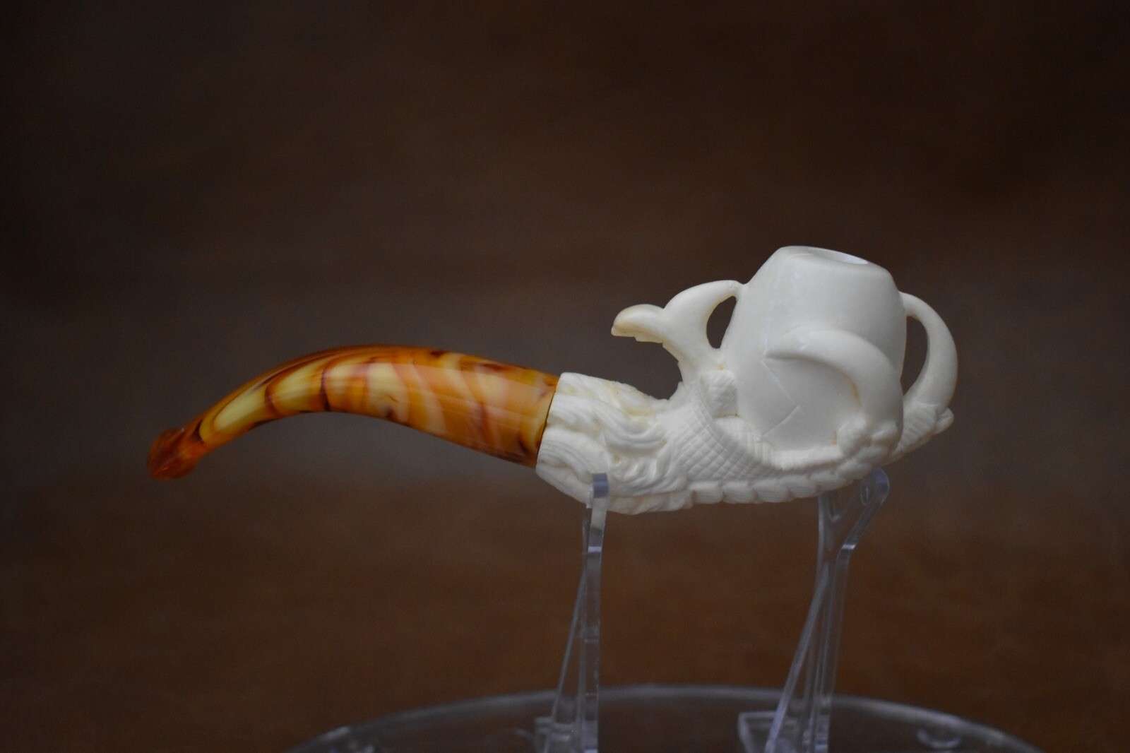 Eagle Claw Cigarette Holder Block Meerschaum-NEW Handmade With Custom CASE#912