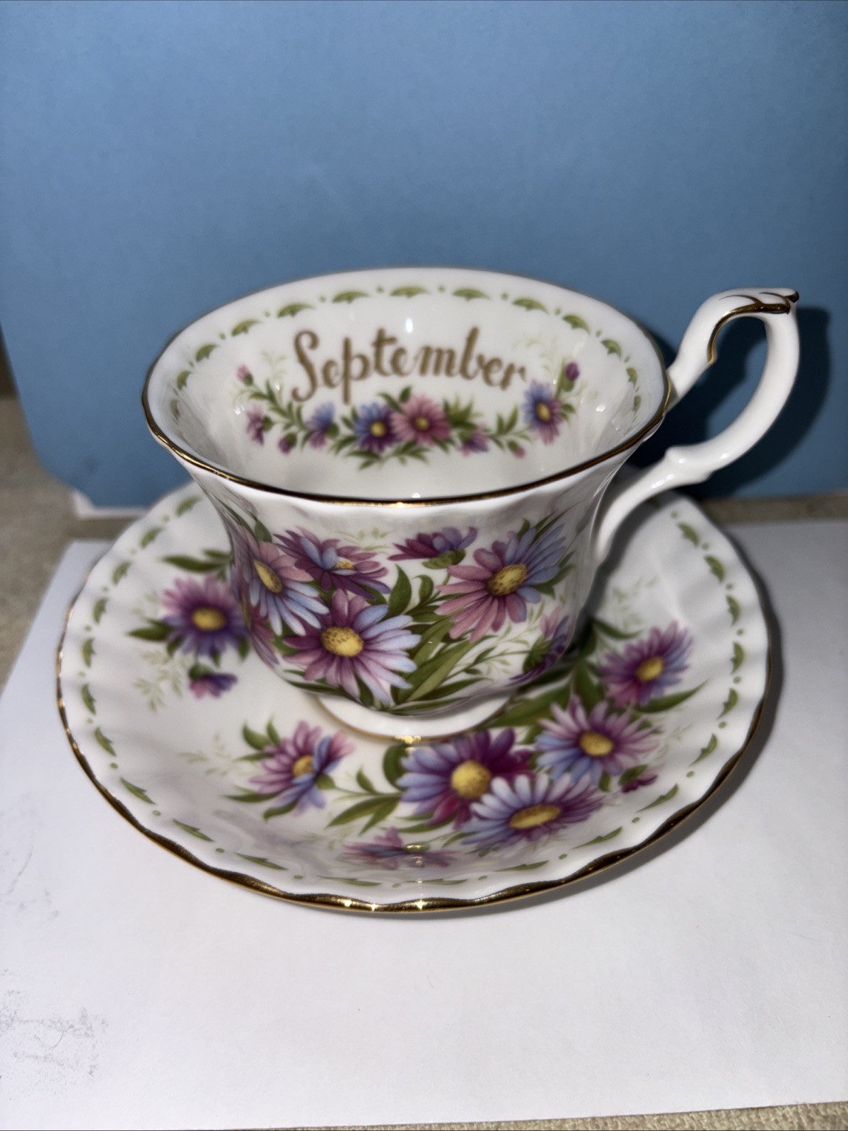 Royal Albert Flower Of The Month September Michaelmas Daisy Cup & Saucer