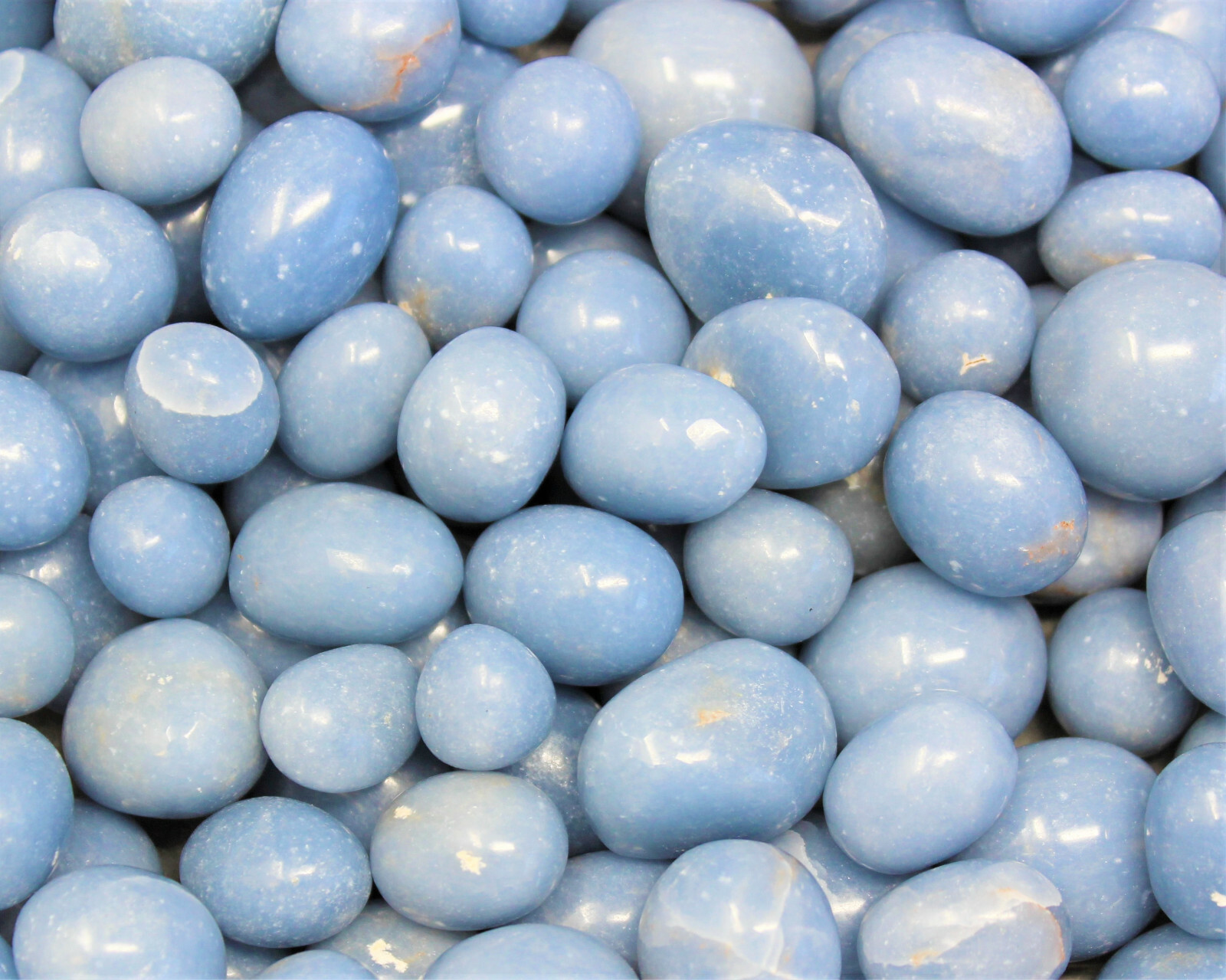 1/4 lb Bulk Medium Large Premium Grade Angelite Tumbled Stone Crystal 4 oz