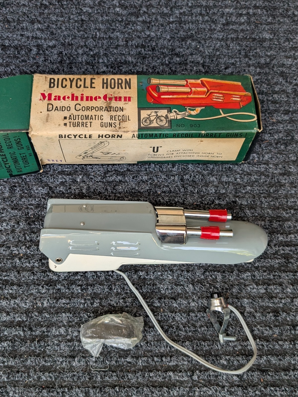 Vintage Bicycle Machine Gun Horn NOS for Schwinn & Other Bikes