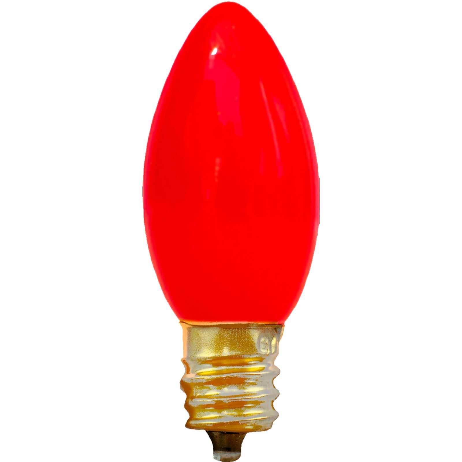 C-7 SOLID RED LIGHT BULBS – BRAND NEW 1 BOX OF 25 C7 RED STEADY CERAMIC OPAQUE