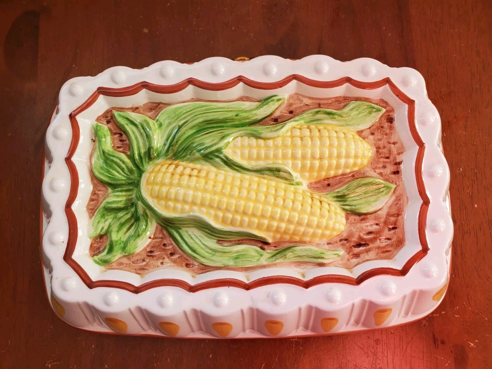 Ceramic Corn Design Jello Mold Wall Hanging Vintage 1980’s, 10.5″ X 7.25″ Japan