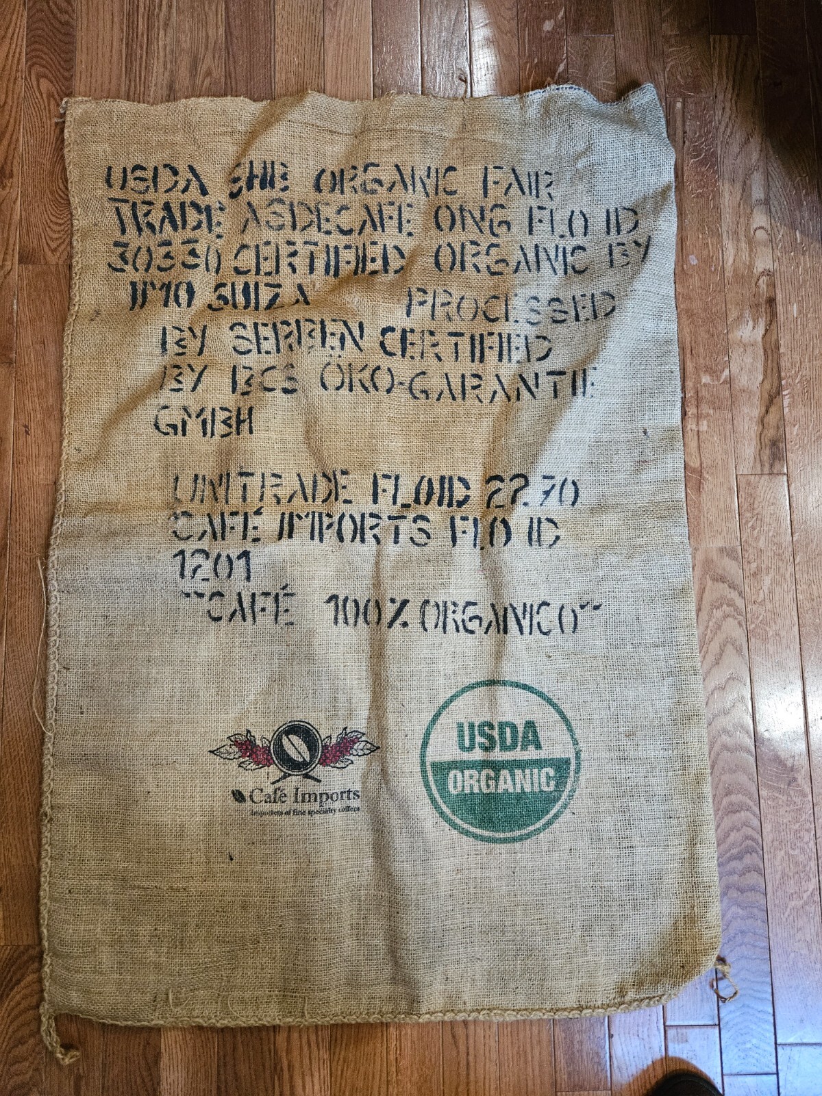 CAFE IMPORTS USDA ORGANIC Mess Bag 39 x 27
