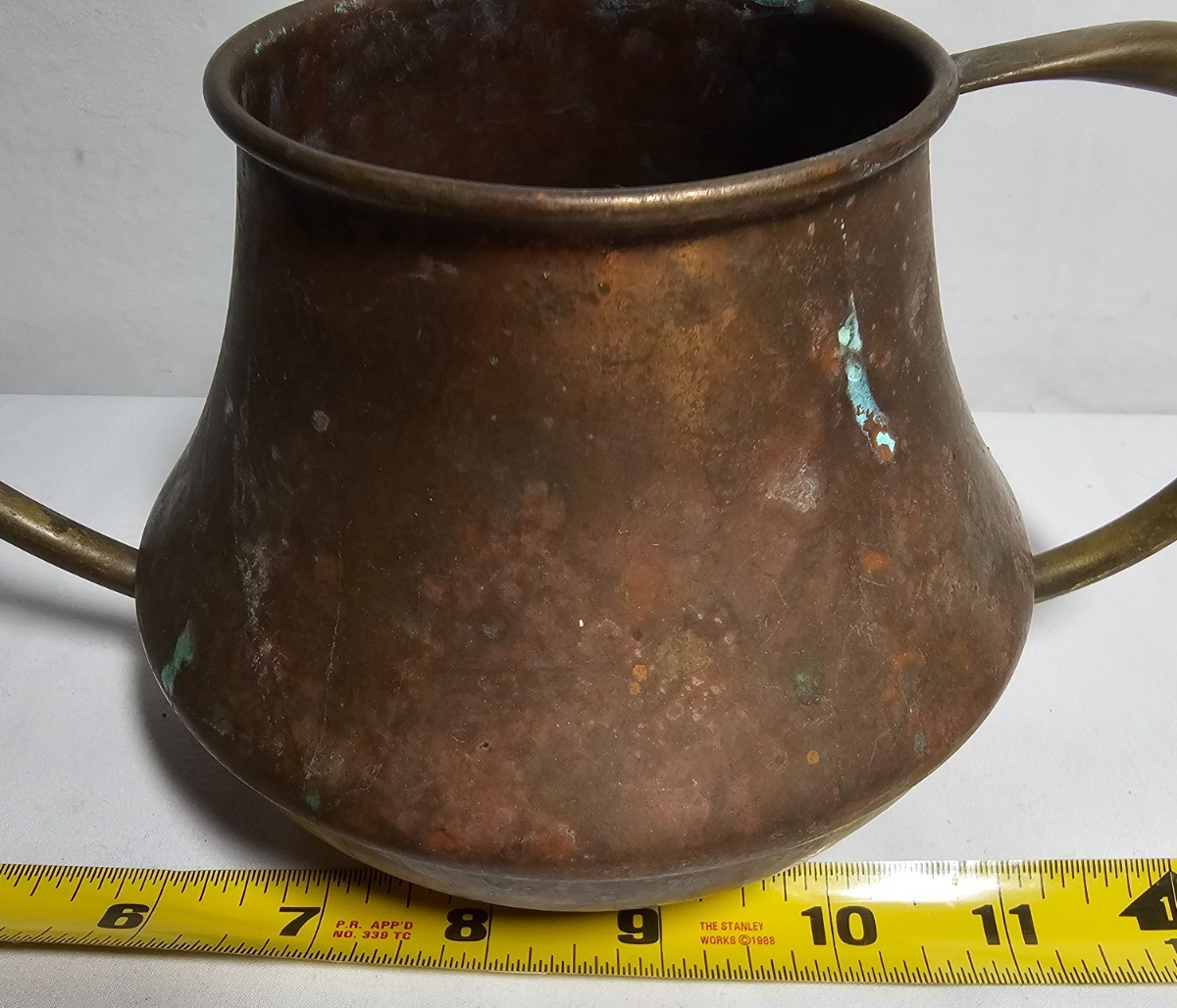 Vintage Solid Copper W/Brass Spout & Handle Watering Can Tea Pot Kettle Portugal