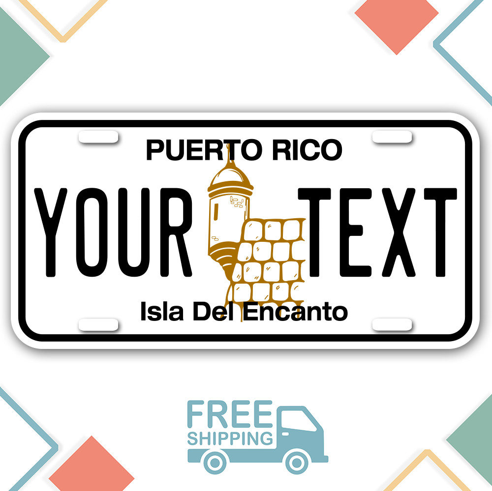 PERSONALIZED Puerto Rico license plate. Any text, free shipping. Boricua plate