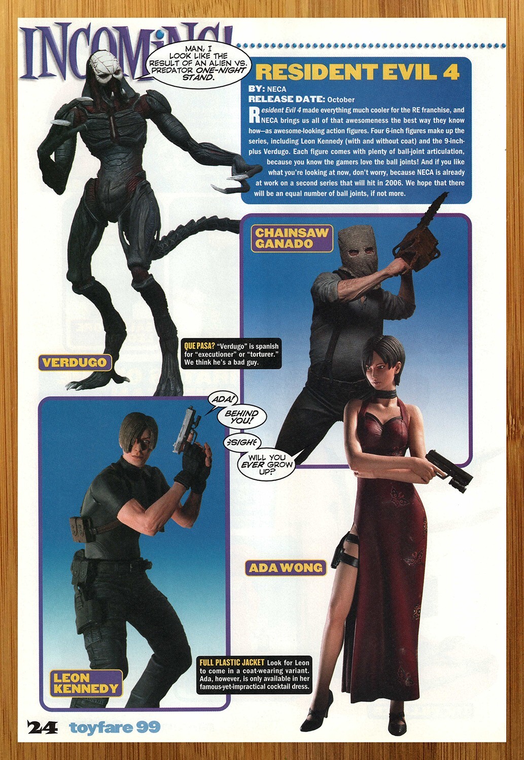 2005 NECA Resident Evil 4 Action Figures Print Ad/Poster Leon Kennedy Ada Wong