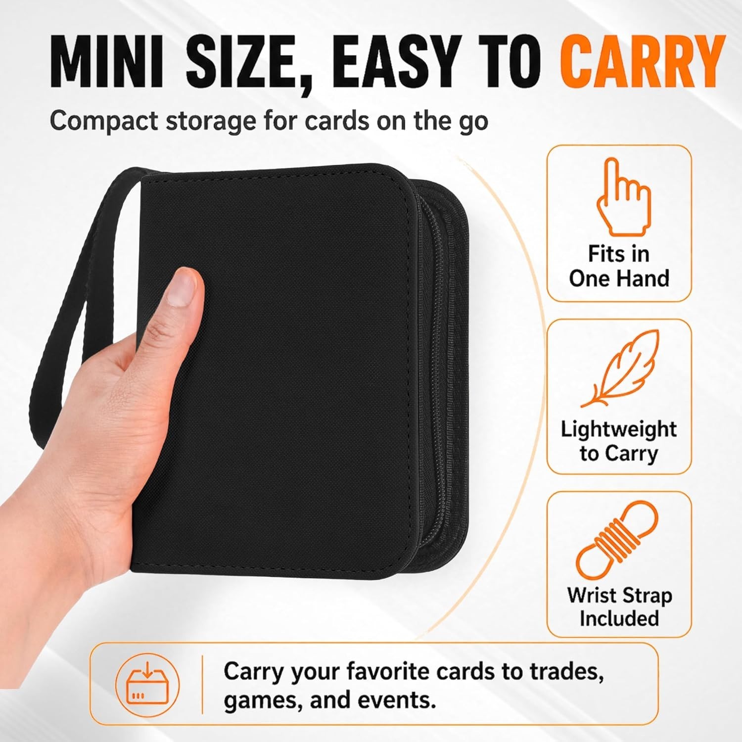 Mini 3×4 Top Loader Trading Card Binder Album with Rigid Protector and Pages