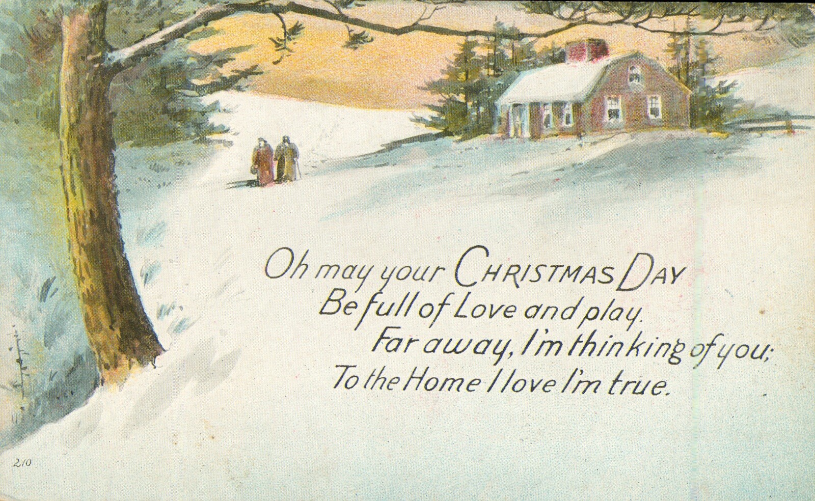Christmas Xmas Antique 1900-1919 Postcard Merry HAPPY Wishes Santa Joy N