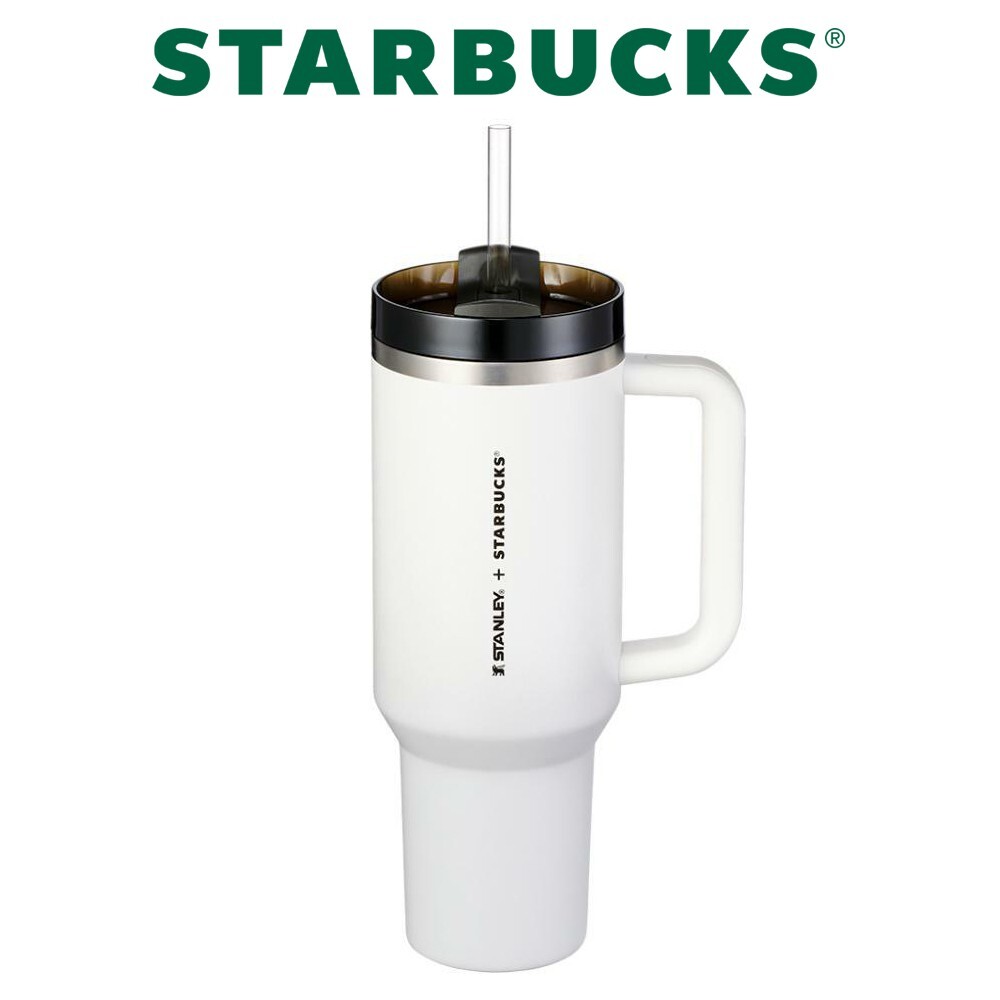 STARBUCKS Korea 2024 White Stanley Quencher Handle Tumbler 40oz (1183ml) limited