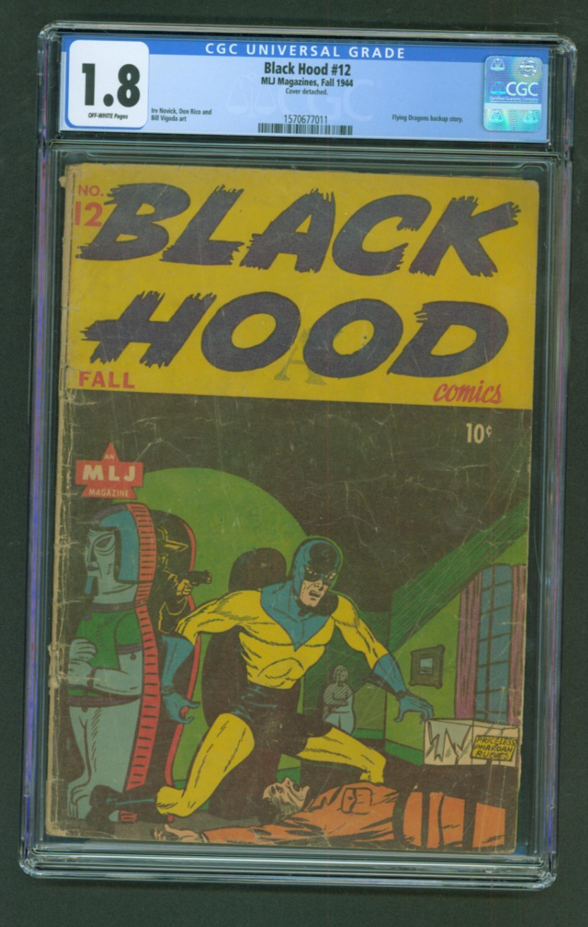 Black Hood #13 1943 MLJ Publications CGC 1.8 GD- Irv Novick Don Rico art