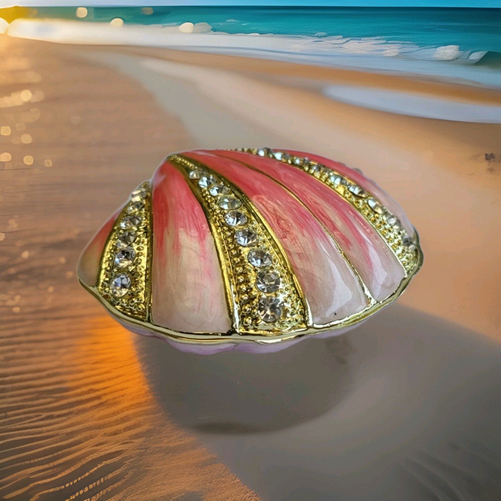 Pink Scallop Trinket Box