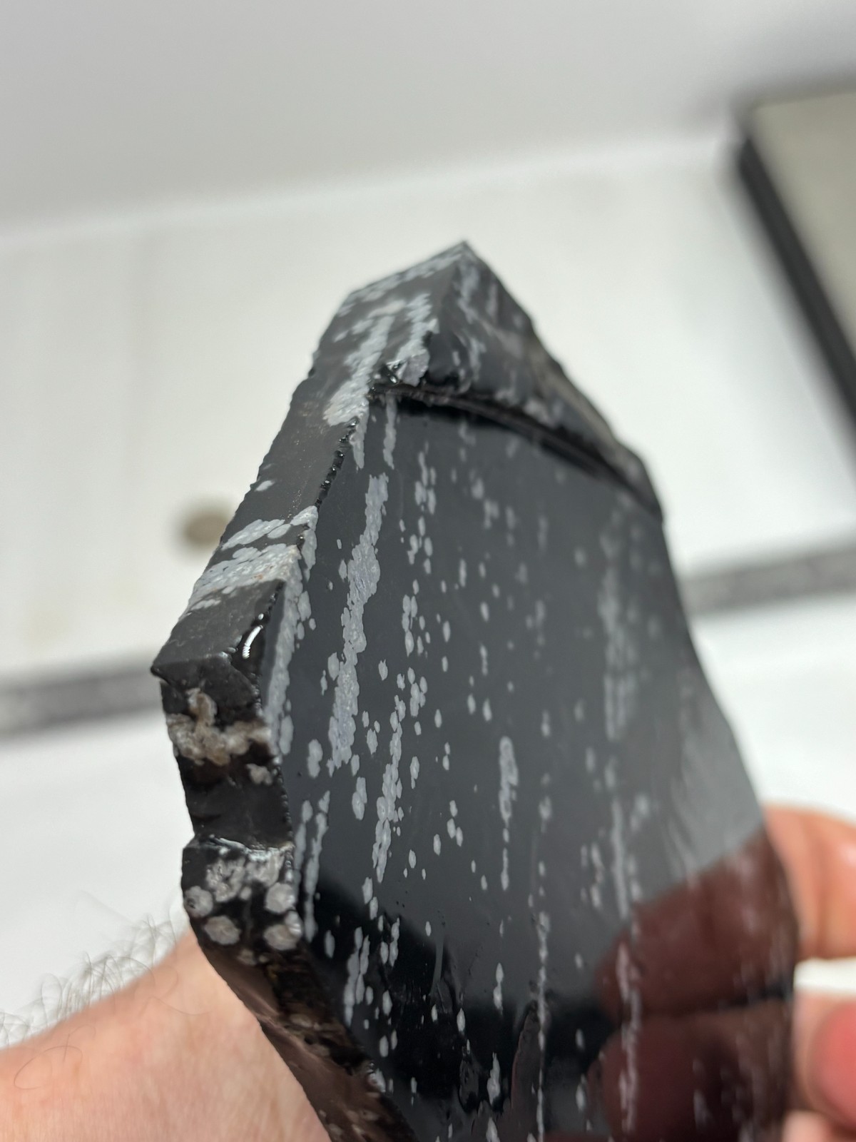 Large Snowflake Obsidian Slab Lapidary Cabbing Knapping Combo ship avail