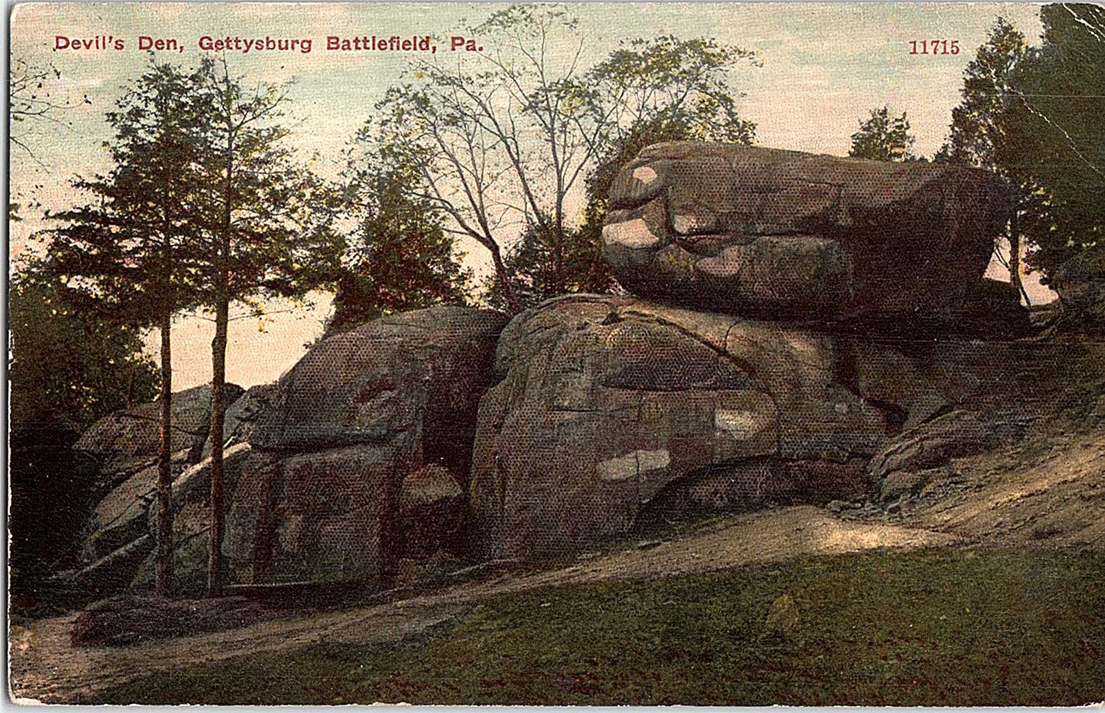 Postcard TOURIST ATTRACTION SCENE Devil’S Den Pennsylvania PA j/27 AI3522
