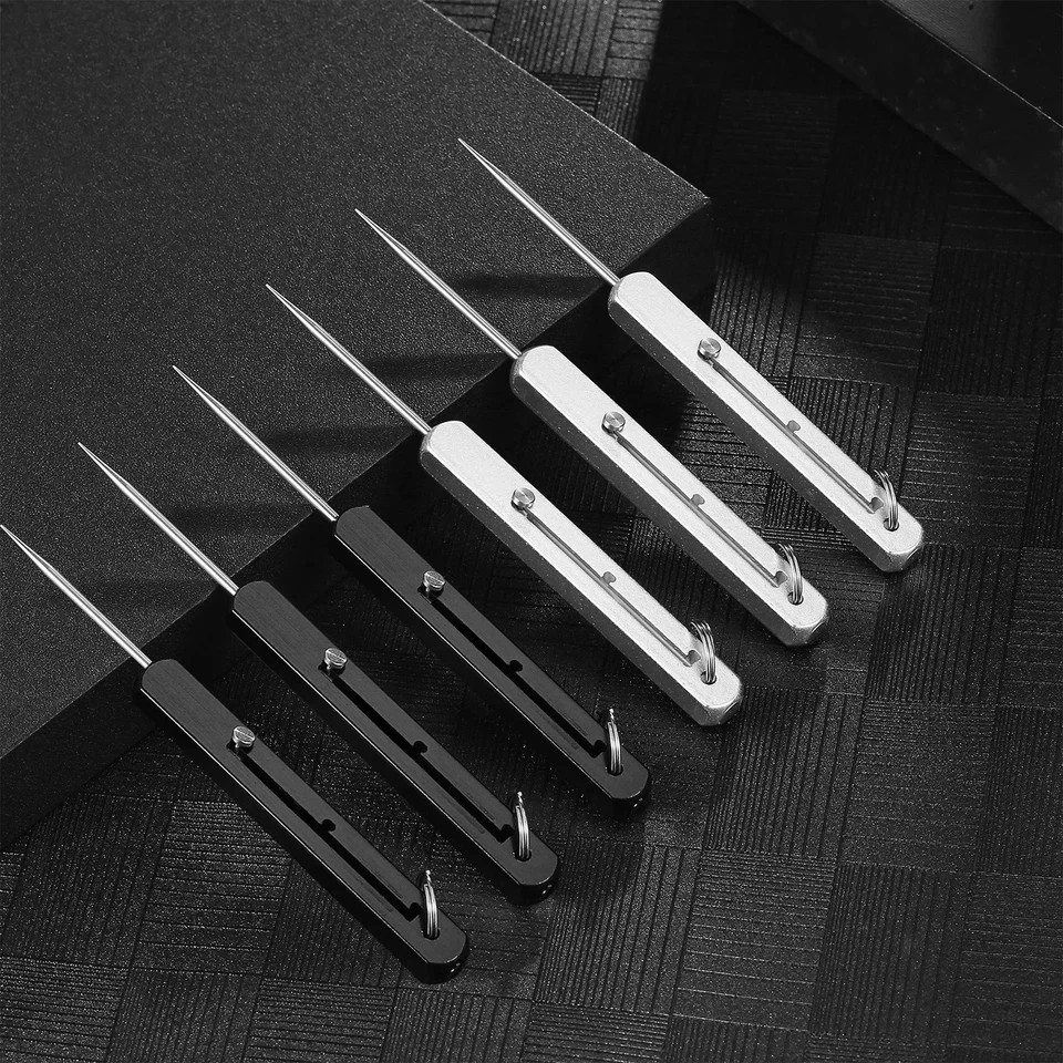 1 pcs Titanium Edc Retractable Toothpick with Spring Push Design **