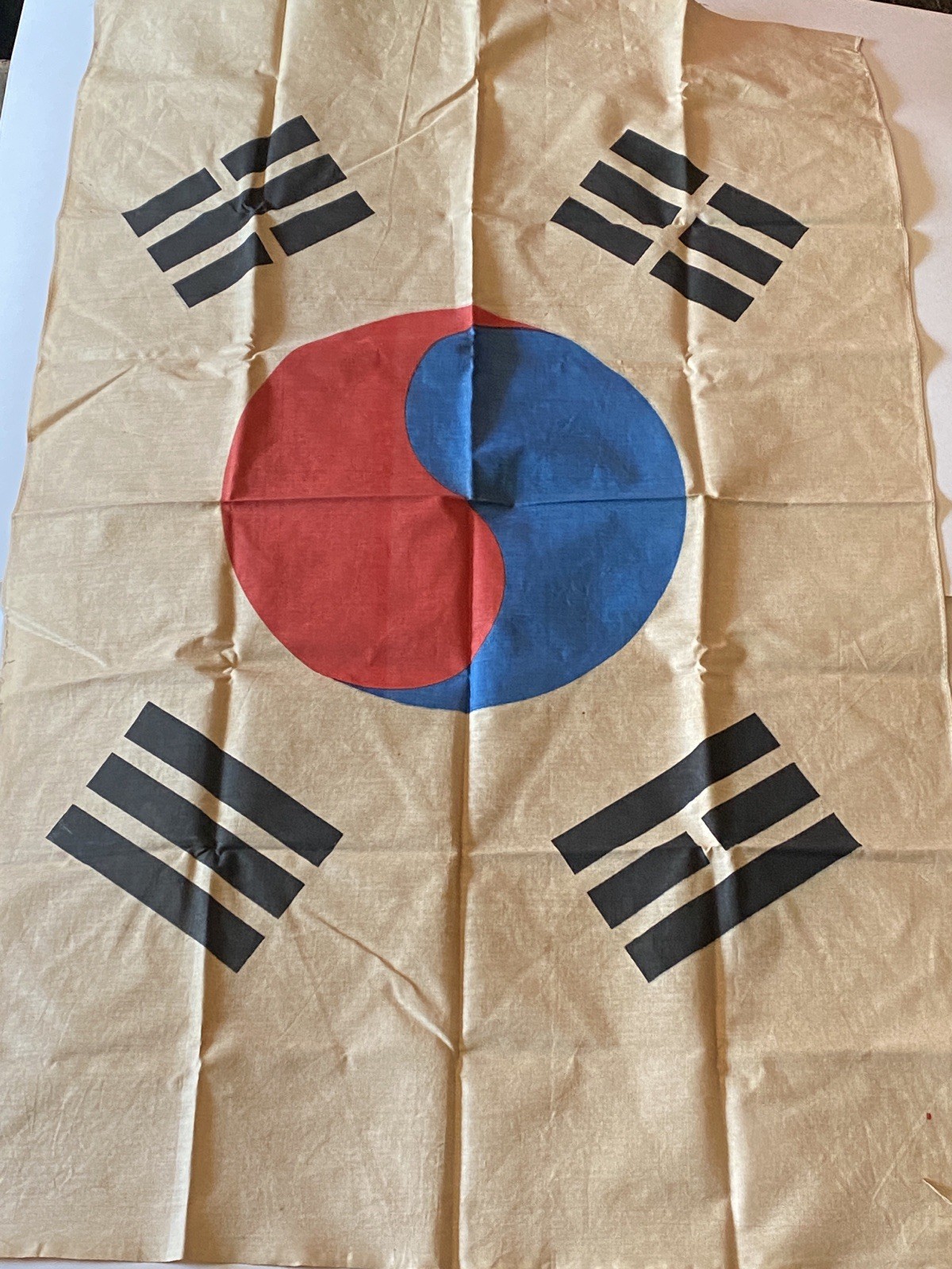Vintage Original South Korean Korea Flag “Taegeukgi” Large Exceptional Old