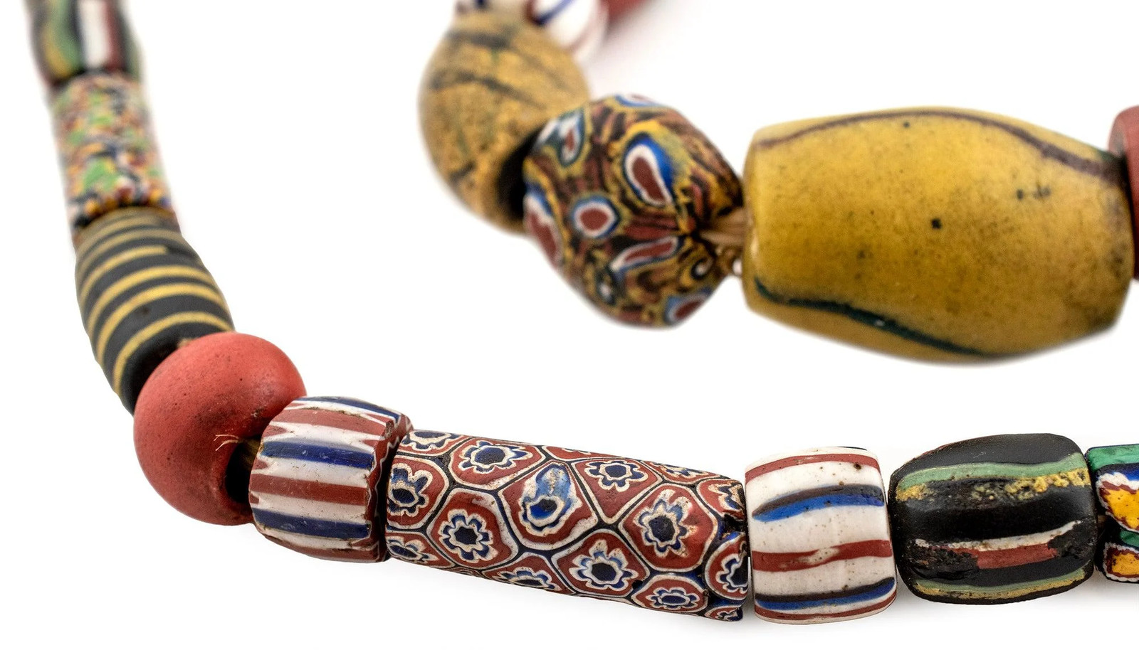 Jumbo Mixed Antique Venetian Trade Beads #15962 17mm Ghana African Multicolor