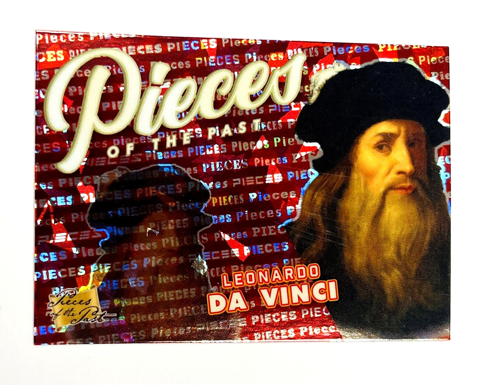 2021 PIECES OF HISTORY LEONARDO DA VINCI RED CRACKED ICE SERIAL 1 OF 1
