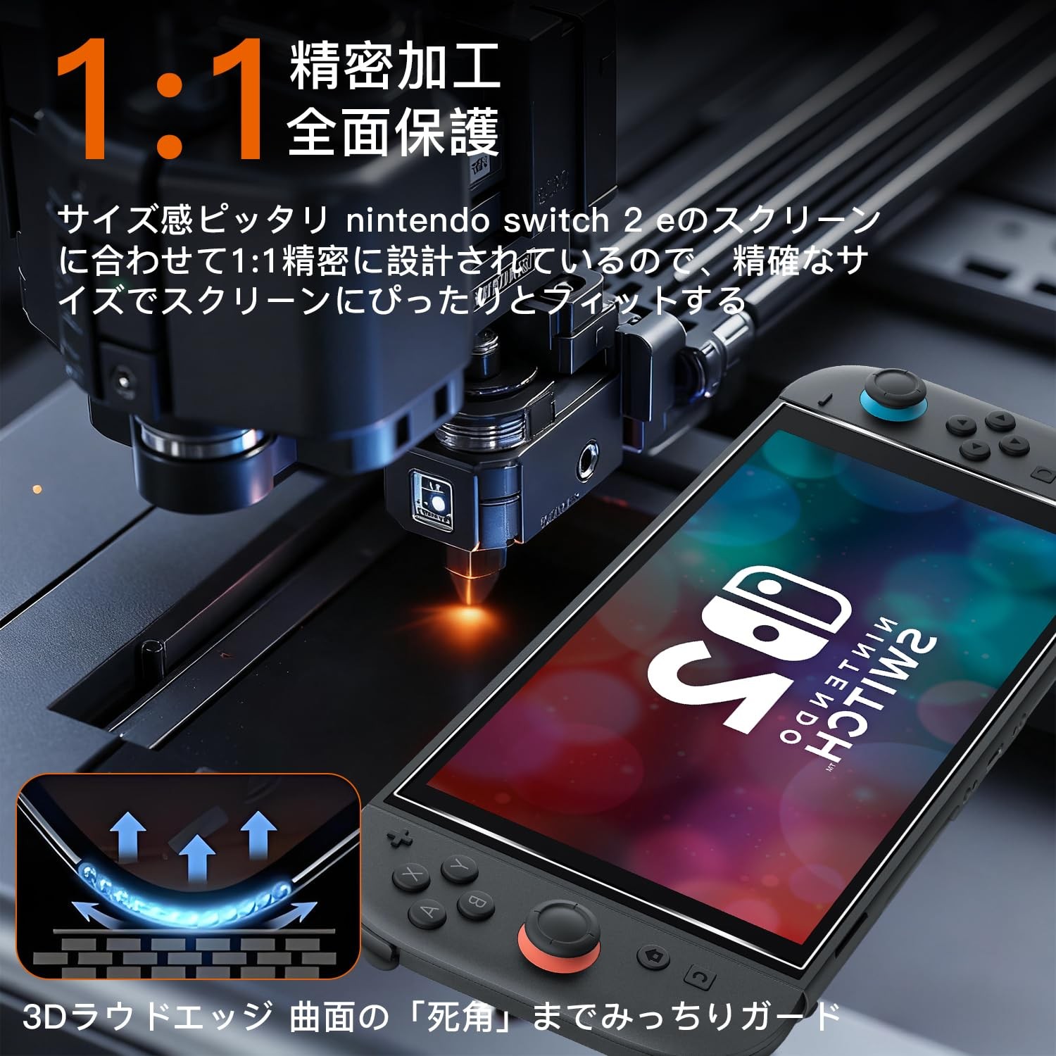Screen Protector For Nintendo Switch 2 [2-Pack With Guide Frame] Full Coverage _