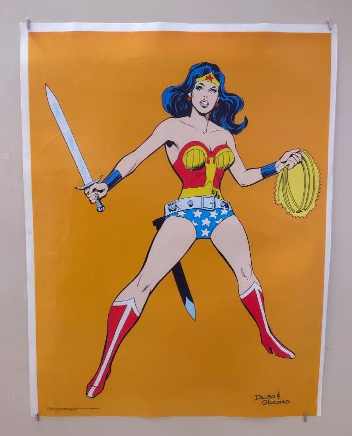 1978 Wonder Woman poster: Rare vintage original 1970s DC Comics Superhero pin-up