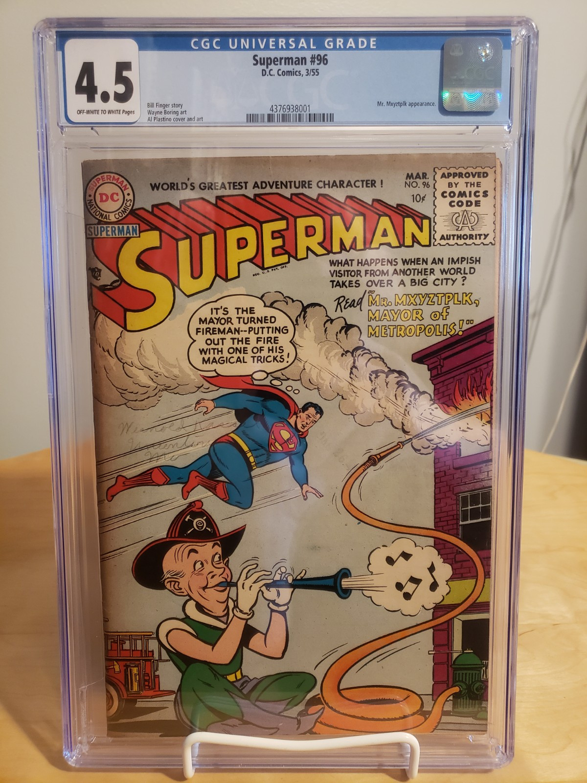 SUPERMAN # 96 CGC 4.5 OFF-WHITE TO WHITE PAGES / MR. MXYZTPLK APPEARANCE / 1955