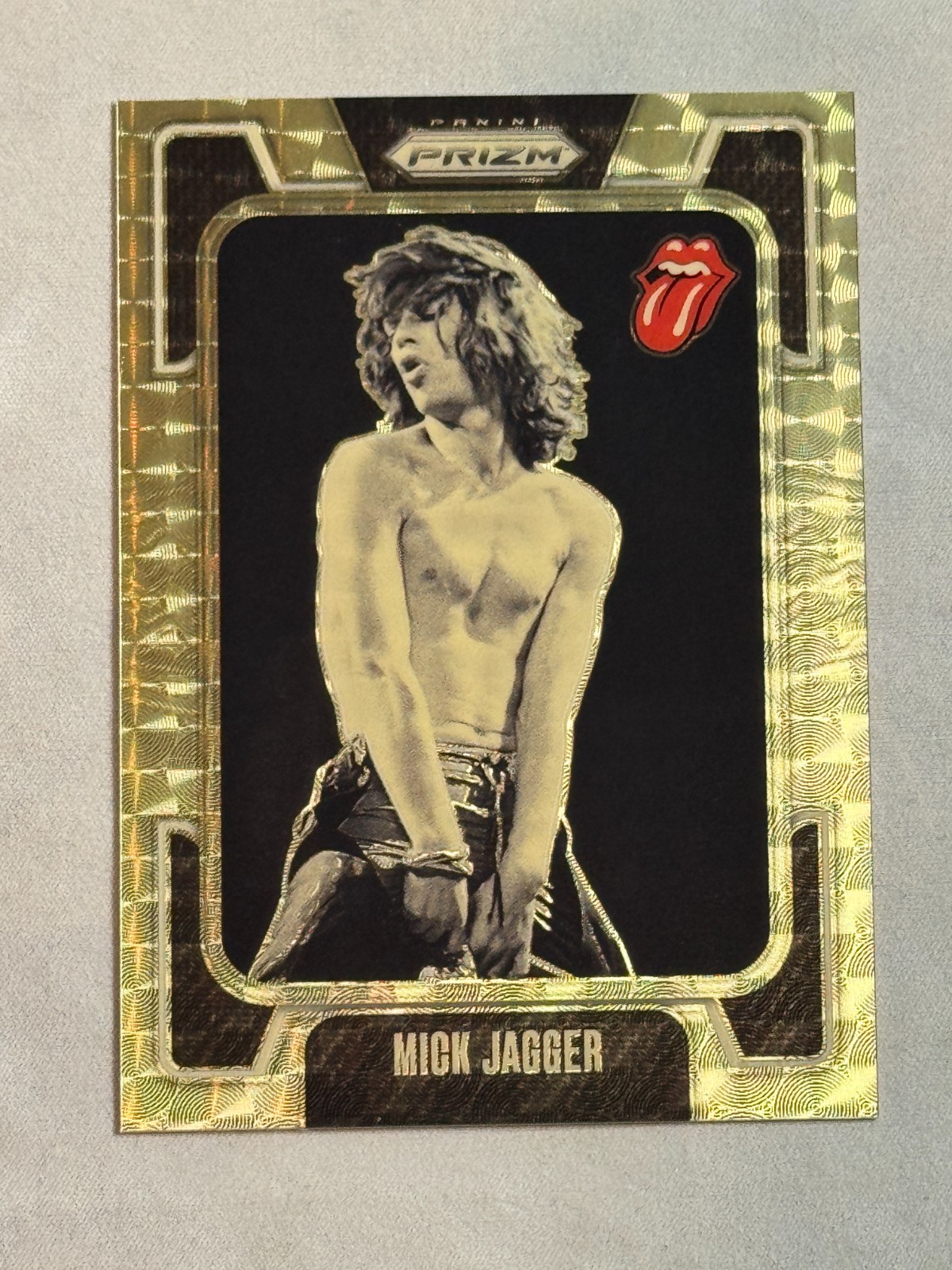 2025 Panini Prizm The Rolling Stones Gold Vinyl Mick Jagger /5 #25