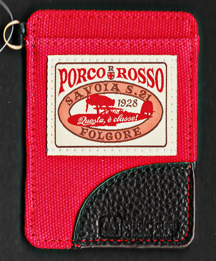 Porco Rosso Very Cool GHIBLI TAG LABEL PASS/CARD CASE Bright Red Version MIB
