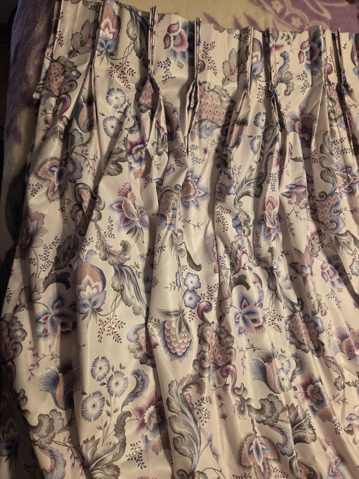 Vtg Quality Gorgeous! Custom Made Pleated Curtain Panels x5 Plus Extras