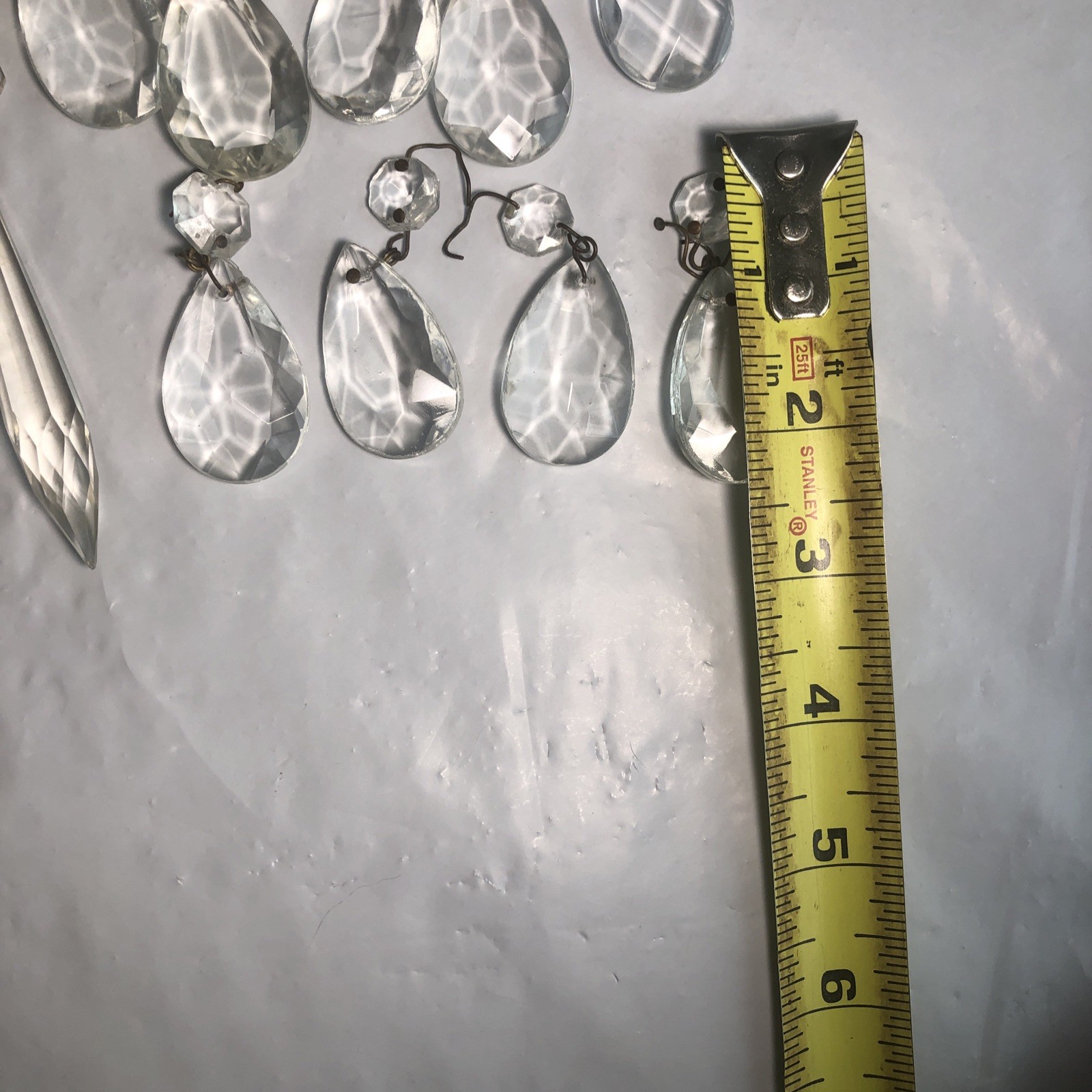 Vintage Antique Crystal Replacement pieces for Chandeliers Faceted prism LOT 55