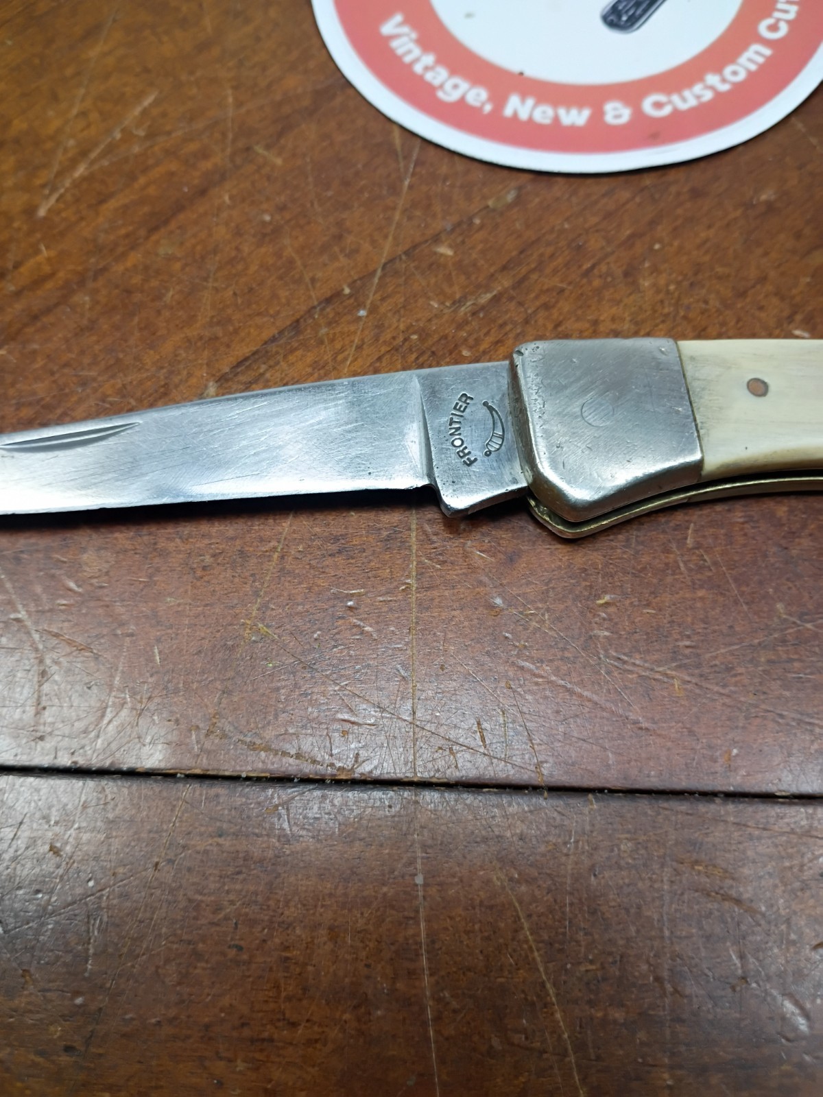 Vintage Frontier Lock Back Imperial Model 4512 Ivory Knife Made In USA