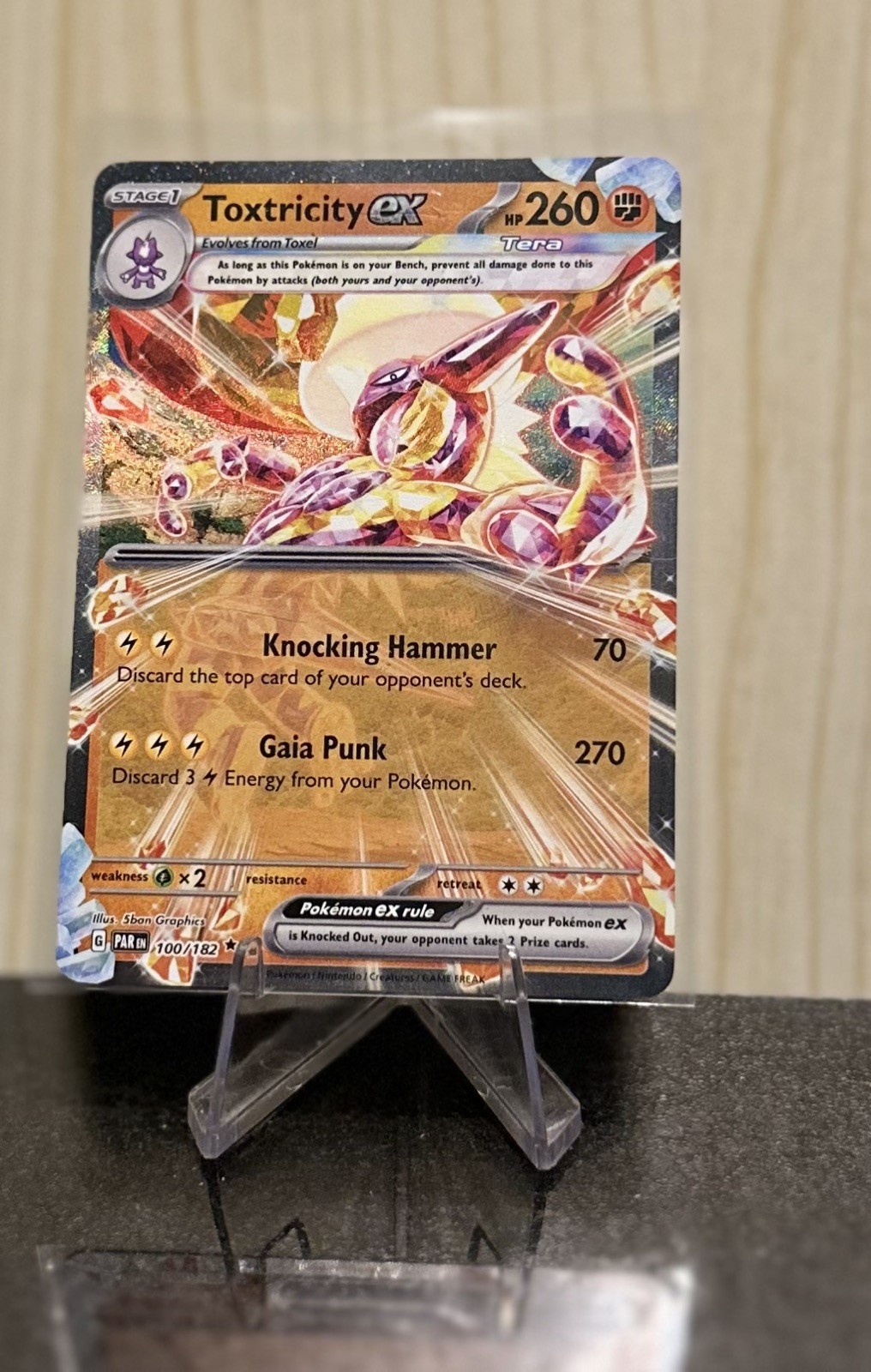 Toxtricity EX 100/182 Holo Double Rare Pokémon SV Paradox Rift