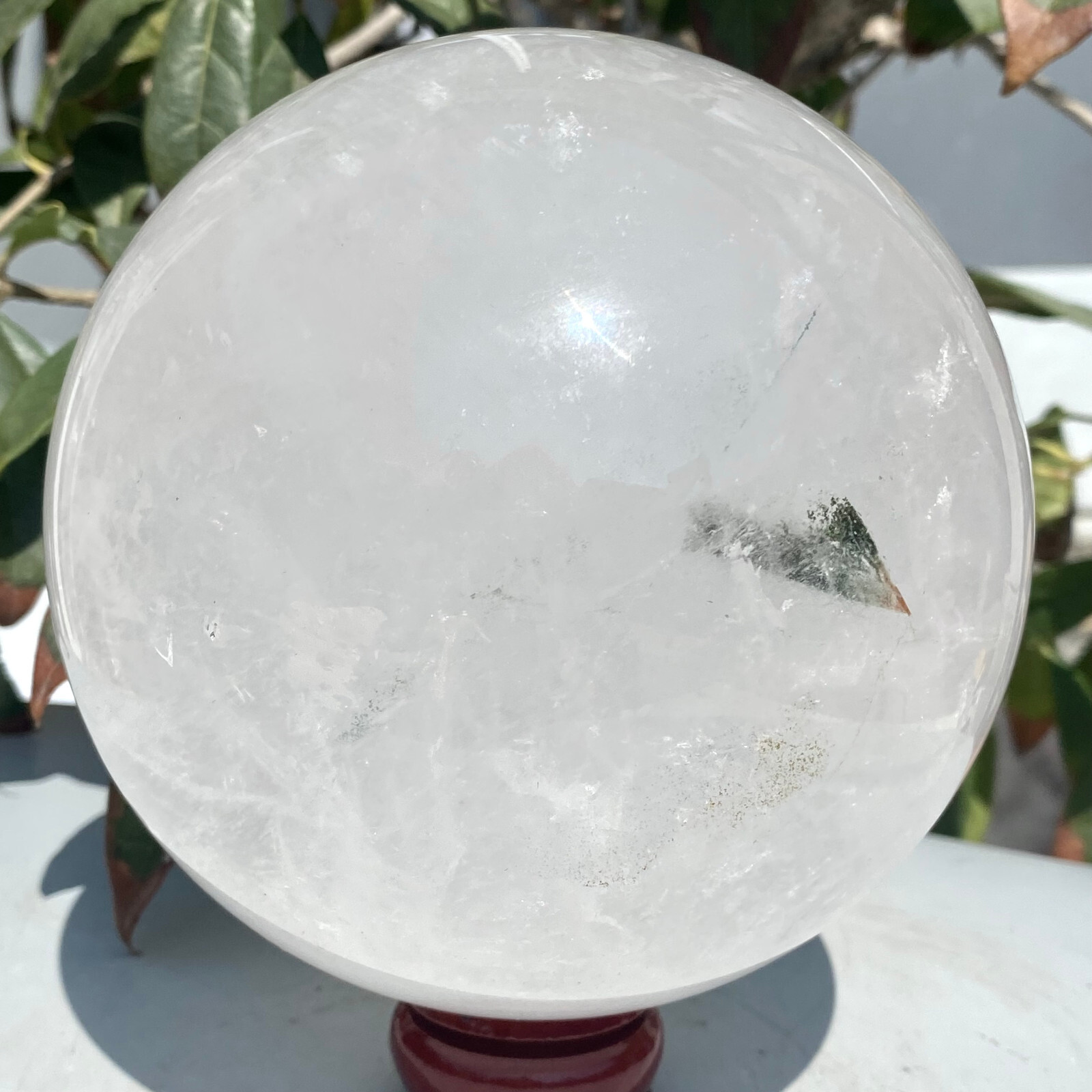 6.85LB Natural white crystal transparent quartz crystal ball repair