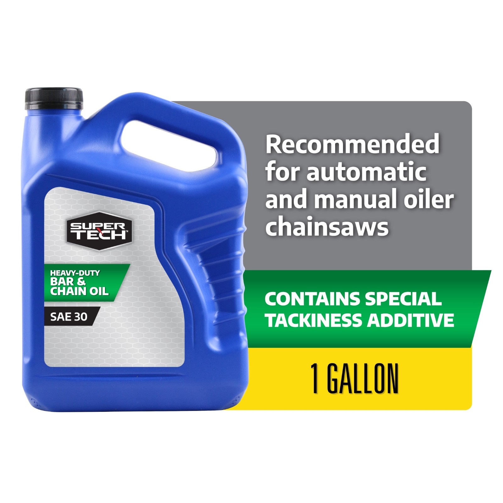 (3 pack) Super Tech SAE 30 Bar and Chain Oil, 1 Gallon Bottle