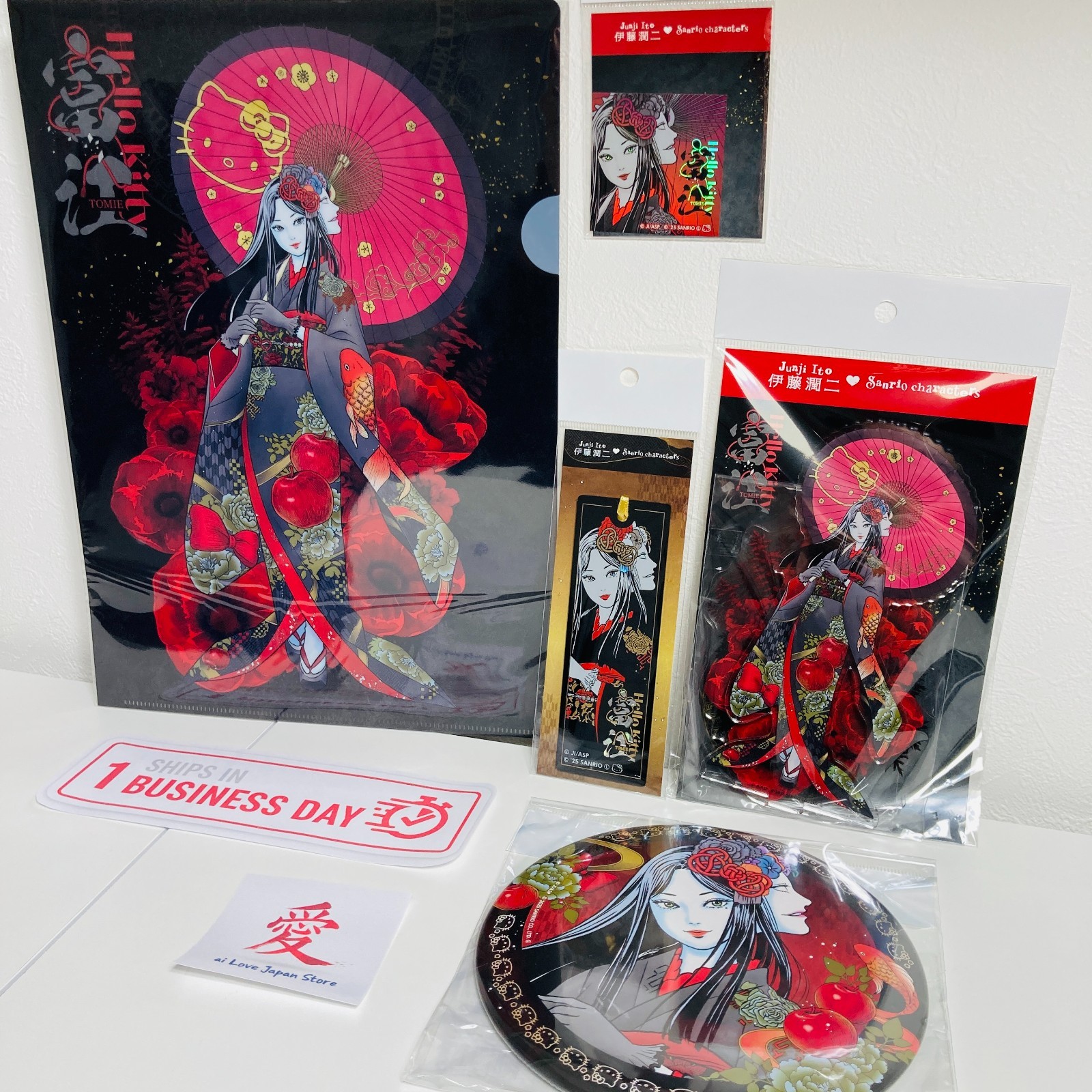 1 Day Ship Junji Ito x Sanrio Characters Kimono Tomie Set of 5 Acrylic Stand