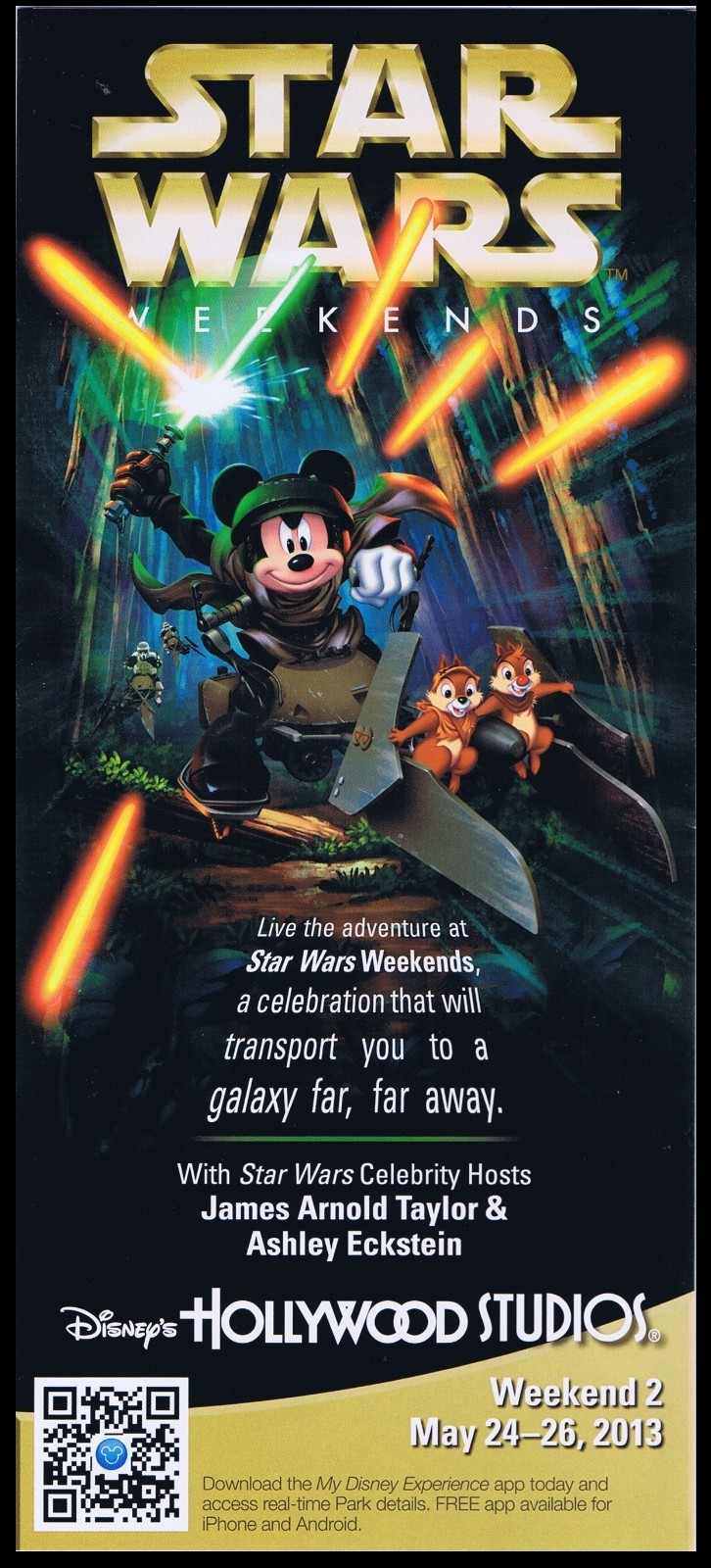 NEW DISNEY STAR WARS WEEKENDS 2013 May (24 to 26) EVENT PARK GUIDE MAP WEEK 2