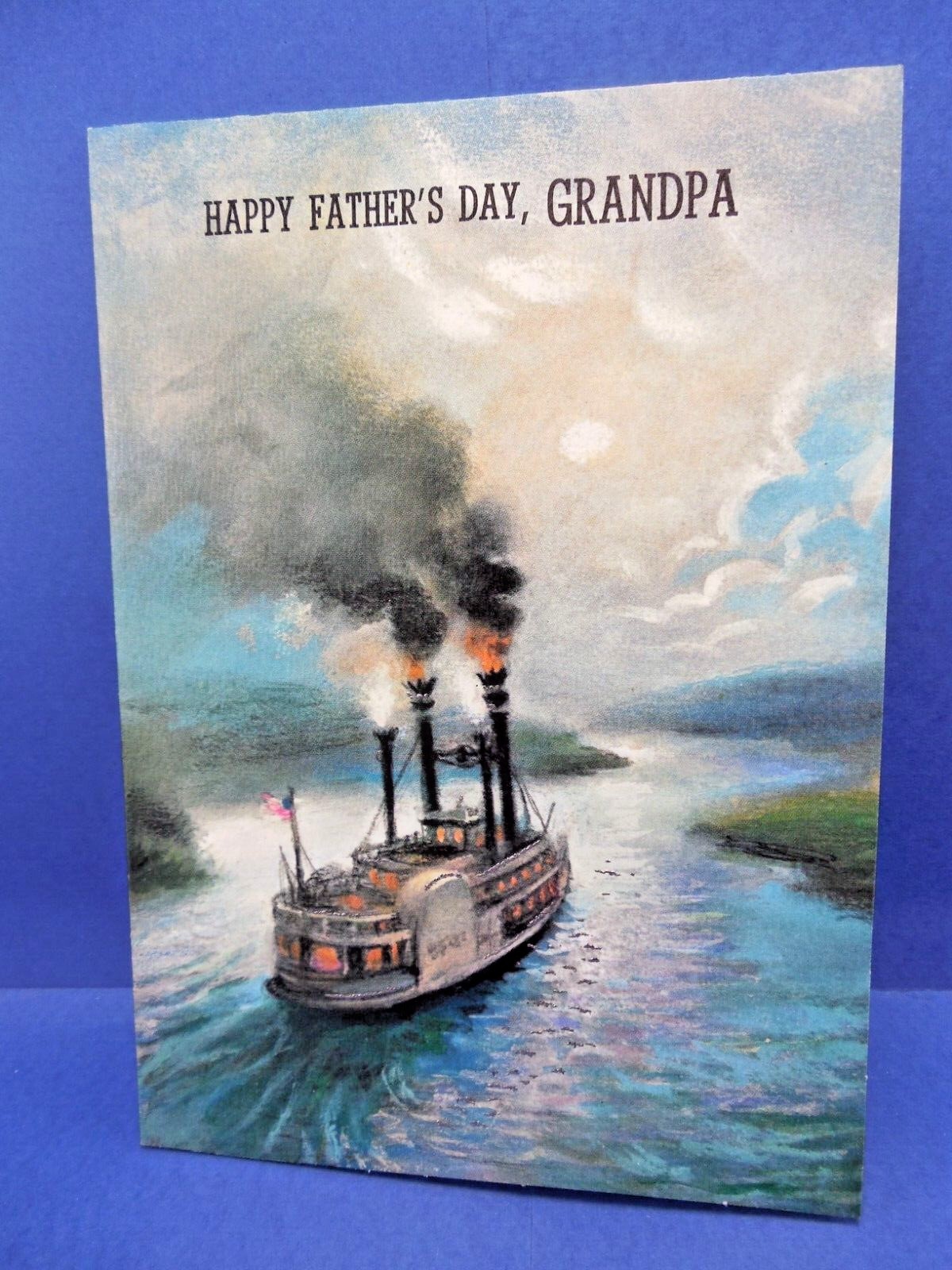 Father’s Day Vintage Unused “Happy Father’s Day, Grandpa” Card – Free Ship