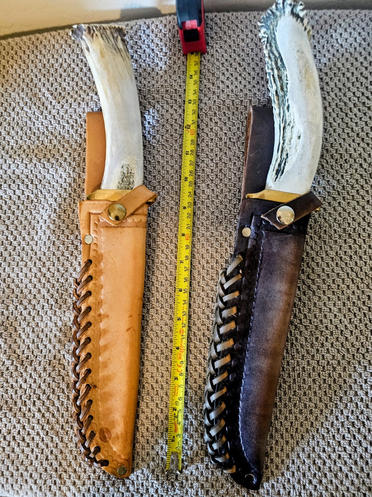 Two Silver Stag USA Pacific Bowie Fixed Blade Knives