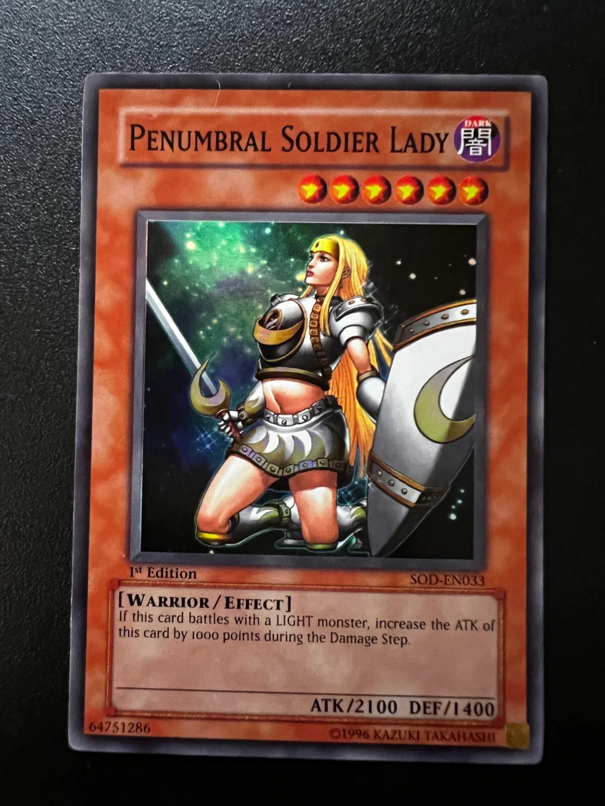 Penumbral Soldier Lady SOD-EN033 Super Rare 1st Edition Near Mint Yugioh