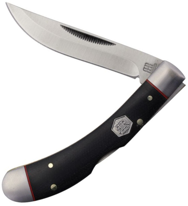 Rough Ryder Bow Trapper Lockback Folding Knife 440 Steel Blade Micarta Handle