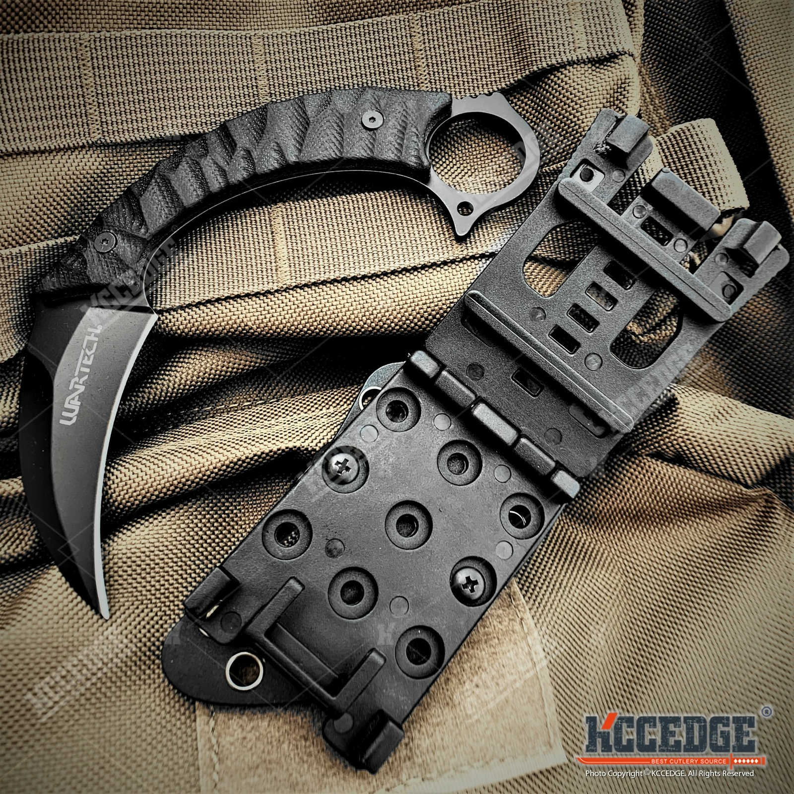 6.5″ Karambit Fixed Blade Knife Full Tang G10 Kydex Molle Clip Survival Knife