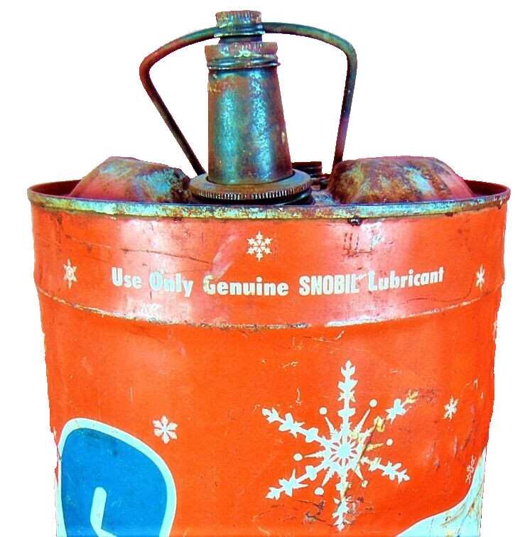 Vintage Snobil LeMans Gas Oil Mixture 6 Gal Can Tin Service Station/Garage/Shop