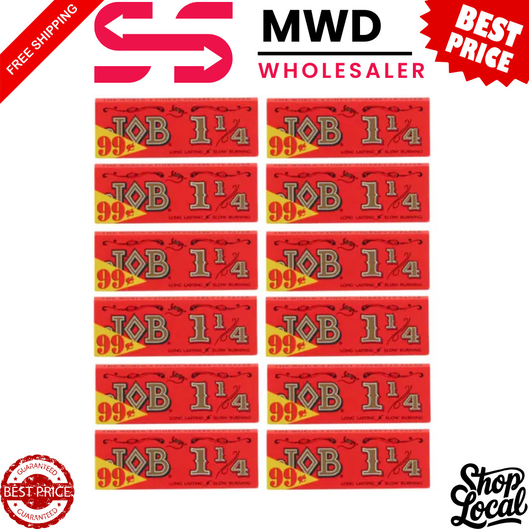 JOB 1 1/4 Orange Rolling Papers – 12 12Pack | Slow-Burning, Natural Gum