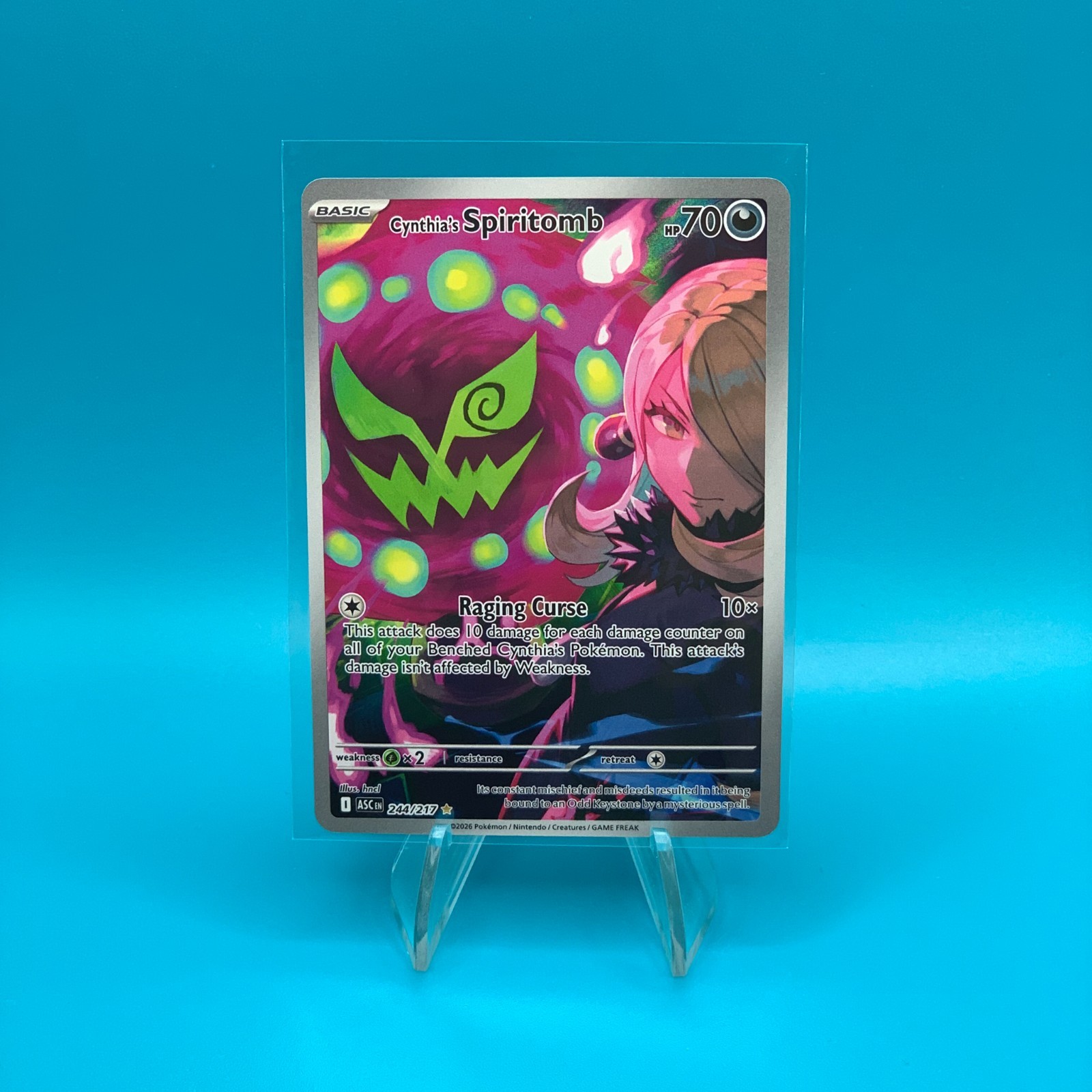 Cynthia’s Spiritomb 244/217 Illustration Rare Ascended Heroes Pokemon TCG NM/M
