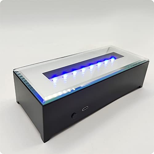 LED Rectangular Light Display Base for Crystals Glass Black (Colorful Lights)