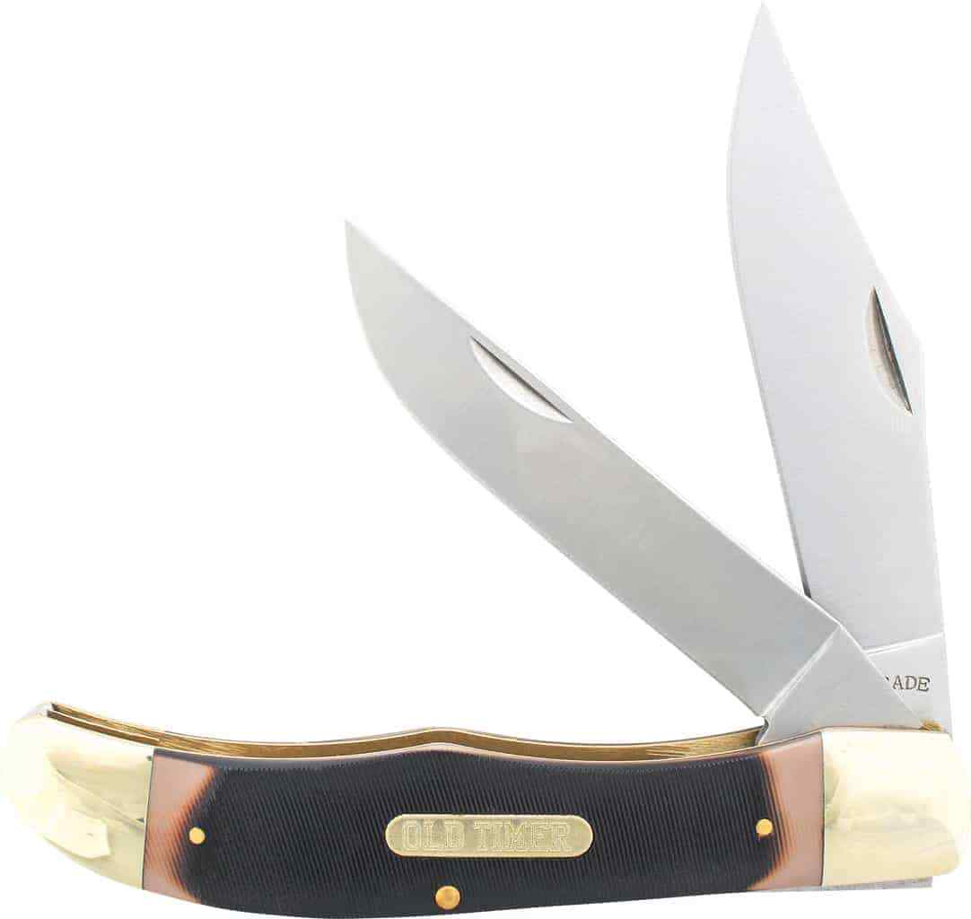 Schrade Old Timer 5 1/4″ Folding Hunter 2 Bladed w/Leather Sheath 25OT **NEW**