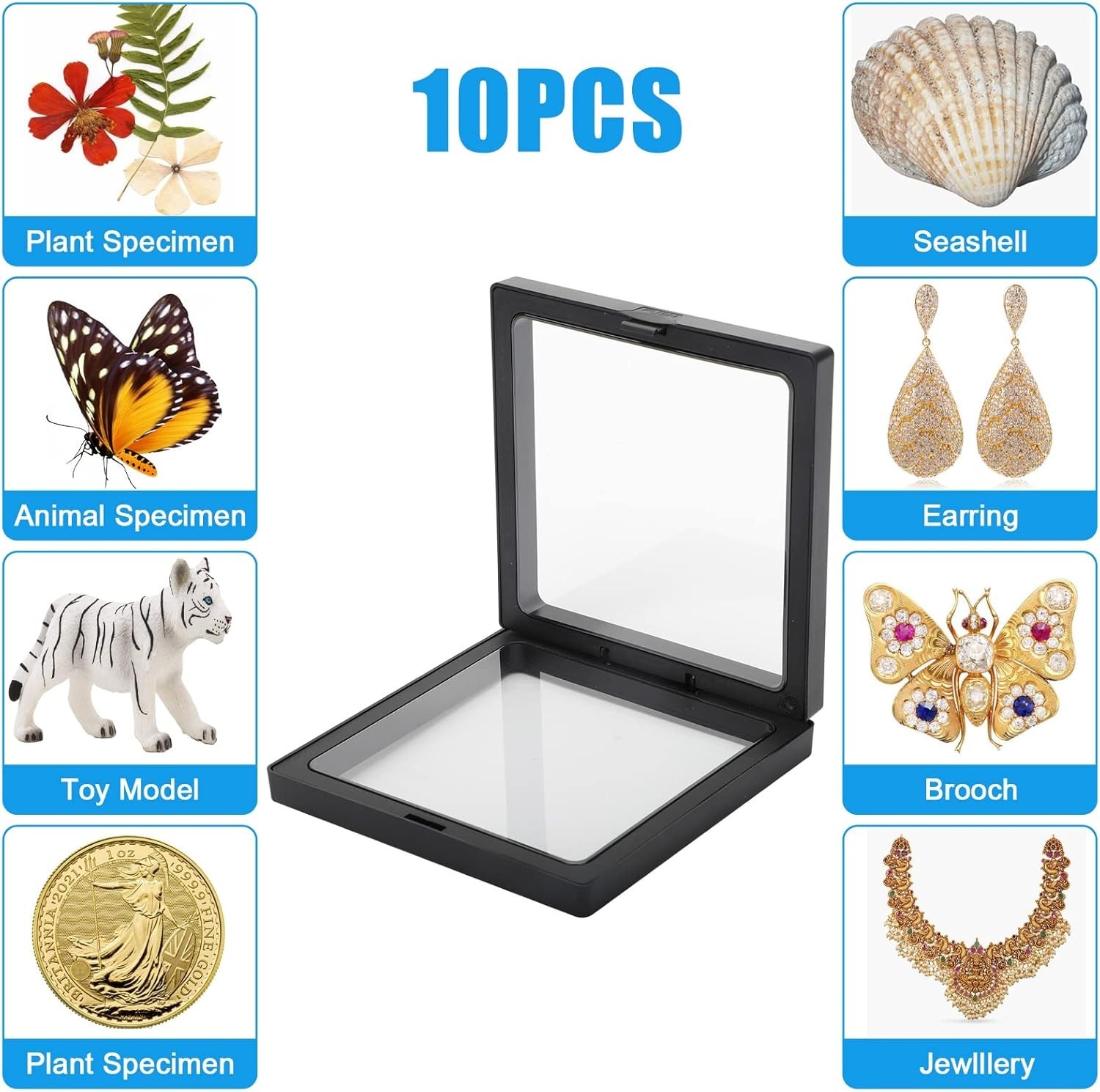 10PCS Transparent Floating Display Stands for Coins, Medals, and Collectibles